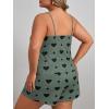 imageSOLY HUX Womens Plus Size Cute Cartoon Print Pajama Set Cami Top and Shorts Lounge SleepwearArmy Green Heart