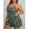 imageSOLY HUX Womens Plus Size Cute Cartoon Print Pajama Set Cami Top and Shorts Lounge SleepwearArmy Green Heart