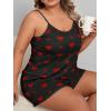 imageSOLY HUX Womens Plus Size Cute Cartoon Print Pajama Set Cami Top and Shorts Lounge SleepwearBlack Heart