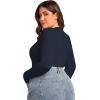 imageSOLY HUX Womens Plus Size Long Sleeve Bodysuit Square Neck Jumpsuit T Shirt Casual Basic Fitted TopsDark Blue