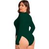 imageSOLY HUX Womens Plus Size Long Sleeve Bodysuit Square Neck Jumpsuit T Shirt Casual Basic Fitted TopsDark Green