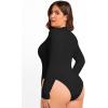 imageSOLY HUX Womens Plus Size Long Sleeve Bodysuit Square Neck Jumpsuit T Shirt Casual Basic Fitted TopsPlain Black