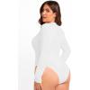 imageSOLY HUX Womens Plus Size Long Sleeve Bodysuit Square Neck Jumpsuit T Shirt Casual Basic Fitted TopsPure White