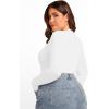 imageSOLY HUX Womens Plus Size Long Sleeve Bodysuit Square Neck Jumpsuit T Shirt Casual Basic Fitted TopsPure White