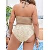 imageSOLY HUX Womens Plus Size Printed Halter Ruched High Waisted Bikini Set 2 Piece Swimsuit Bathing SuitsMulticoloured Print