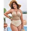 imageSOLY HUX Womens Plus Size Printed Halter Ruched High Waisted Bikini Set 2 Piece Swimsuit Bathing SuitsMulticoloured Print