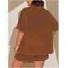 imageSOLY HUX Womens Plus Size Swim Coverups Sheer Shirt and Shorts Bikini Swimsuits Cover Up 2 Piece Set BeachwearSolid Brown