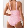 imageSOLY HUX Womens Swimsuit Set Deep V Neck Tankini Sets 2 Piece High Waisted Modest Bathing Suits BeachwearPure Pink