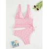 imageSOLY HUX Womens Swimsuit Set Deep V Neck Tankini Sets 2 Piece High Waisted Modest Bathing Suits BeachwearPure Pink