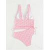 imageSOLY HUX Womens Swimsuit Set Deep V Neck Tankini Sets 2 Piece High Waisted Modest Bathing Suits BeachwearPure Pink