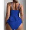 imageSOLY HUX Womens Tankini Set Ruffle Hem High Waisted Bikini Bathing Suits Two Piece SwimsuitPlain Royal Blue