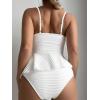 imageSOLY HUX Womens Tankini Set Ruffle Hem High Waisted Bikini Bathing Suits Two Piece SwimsuitPure White