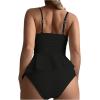 imageSOLY HUX Womens Tankini Set Ruffle Hem High Waisted Bikini Bathing Suits Two Piece SwimsuitSolid Black