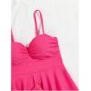 imageSOLY HUX Womens Tankini Set Ruffle Hem High Waisted Bikini Bathing Suits Two Piece SwimsuitSolid Pink