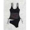imageSOLY HUX Womens Tankini Set Tropical Print Tankini Swimsuit Sets 2 Piece Bathing Suits SwimwearBlack Graphic