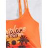 imageSOLY HUX Womens Tankini Set Tropical Print Tankini Swimsuit Sets 2 Piece Bathing Suits SwimwearOrange Graphic