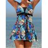 imageSOLY HUX Womens Tankini Swimsuits Tropical Print Two Piece Bathing Suit Tankini Top and Shorts SetBlack Floral