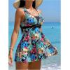 imageSOLY HUX Womens Tankini Swimsuits Tropical Print Two Piece Bathing Suit Tankini Top and Shorts SetBlack Floral