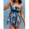 imageSOLY HUX Womens Tankini Swimsuits Tropical Print Two Piece Bathing Suit Tankini Top and Shorts SetBlack Floral