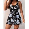 imageSOLY HUX Womens Tankini Swimsuits Tropical Print Two Piece Bathing Suit Tankini Top and Shorts SetBlack Tropical