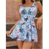 imageSOLY HUX Womens Tankini Swimsuits Tropical Print Two Piece Bathing Suit Tankini Top and Shorts SetLight Blue Floral