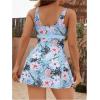 imageSOLY HUX Womens Tankini Swimsuits Tropical Print Two Piece Bathing Suit Tankini Top and Shorts SetLight Blue Floral