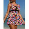imageSOLY HUX Womens Tankini Swimsuits Tropical Print Two Piece Bathing Suit Tankini Top and Shorts SetMulticoloured Floral
