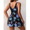 imageSOLY HUX Womens Tankini Swimsuits Tropical Print Two Piece Bathing Suit Tankini Top and Shorts SetMulticoloured Leaf