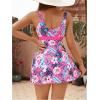 imageSOLY HUX Womens Tankini Swimsuits Tropical Print Two Piece Bathing Suit Tankini Top and Shorts SetPink Floral