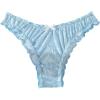 imageSOLY HUX Bikini Bottoms for Women Bow Textured Lettuce Trim Swim Bottom SwimwearSolid Light Blue