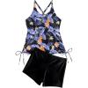 imageSOLY HUX Tankini Swimsuits for Women Summer Tropical Print Swim Tops and Shorts Two Piece Bathing SuitMulticoloured Floral