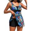 imageSOLY HUX Womens Tankini Swimsuits Tropical Print Two Piece Bathing Suit Tankini Top and Shorts SetBlack Floral