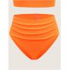 imageSOLY HUX Bathing Suit for Women One Shoulder Ruched High Waisted Bikini Sets Two Piece SwimsuitSolid Orange