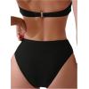 imageSOLY HUX Bikini Bottoms for Women Full Coverage Swimsuit Bottom Mid Waisted Swim BriefsSolid Black