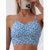 imageSOLY HUX Bikini Sets for Women Floral Print Top and Drawstring Side Shorts Bikini Bathing Suits 2 Piece SwimsuitBlue Ditsy Floral