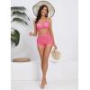 imageSOLY HUX Bikini Sets for Women Floral Print Top and Drawstring Side Shorts Bikini Bathing Suits 2 Piece SwimsuitHotpink Floral