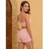 imageSOLY HUX Bikini Sets for Women Floral Print Top and Drawstring Side Shorts Bikini Bathing Suits 2 Piece SwimsuitPink Ditsy Floral