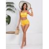 imageSOLY HUX Bikini Sets for Women Floral Print Top and Drawstring Side Shorts Bikini Bathing Suits 2 Piece SwimsuitYellow Floral