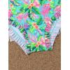 imageSOLY HUX Girls 2 Piece Swimsuit Floral Print Ruffle Trim Bikini Set Bathing SuitsGreen Tropical