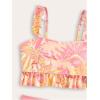 imageSOLY HUX Girls Tankini Set Ruffle Trim Sleeveless High Waisted Swimsuits 2 Piece Cute Bathing SuitsPink Multi