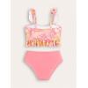 imageSOLY HUX Girls Tankini Set Ruffle Trim Sleeveless High Waisted Swimsuits 2 Piece Cute Bathing SuitsPink Multi
