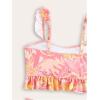imageSOLY HUX Girls Tankini Set Ruffle Trim Sleeveless High Waisted Swimsuits 2 Piece Cute Bathing SuitsPink Multi
