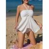 imageSOLY HUX Girls Tankini Swimsuits Halter Flowy Ruffle Two Piece Bathing Suits Beach Vacation ClothesSolid White