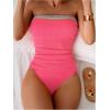 imageSOLY HUX Tankini Swimsuits for Women Chevron Print Bandeau Bikini Two Piece Bathing SuitsHotpink Chevron