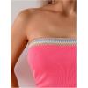 imageSOLY HUX Tankini Swimsuits for Women Chevron Print Bandeau Bikini Two Piece Bathing SuitsHotpink Chevron