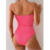 imageSOLY HUX Tankini Swimsuits for Women Chevron Print Bandeau Bikini Two Piece Bathing SuitsHotpink Chevron