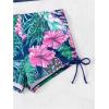 imageSOLY HUX Tankini Swimsuits for Women Cold Shoulder Ruffle Tops and Floral Print Shorts Bathing Suits Two Piece SwimsuitDark Blue Tropical