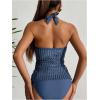 imageSOLY HUX Tankini Swimsuits for Women Halter Twist Front Bathing Suit Two Piece SwimsuitPure Dark Blue