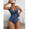 imageSOLY HUX Tankini Swimsuits for Women Halter Twist Front Bathing Suit Two Piece SwimsuitPure Dark Blue