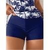 imageSOLY HUX Tankini Swimsuits for Women Tropical Print Swimsuit Drawstring Tops and Shorts Two Piece Bathing SuitRoyal Blue Tropical
